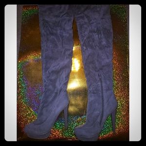 Thigh high boots heels